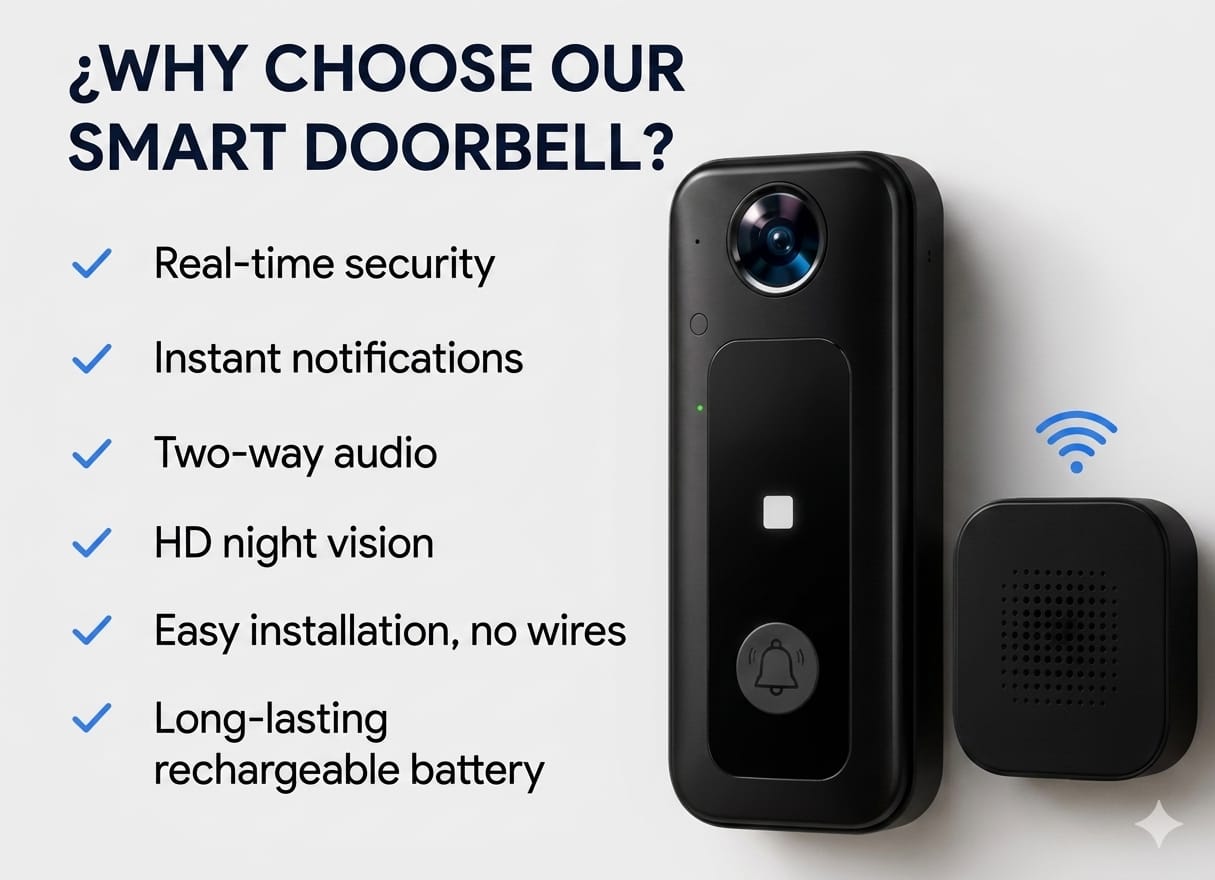 Wireless doorbell with built-in security
