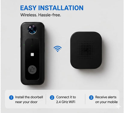 Wireless doorbell with built-in security