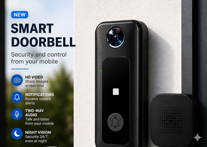 Wireless doorbell with built-in security
