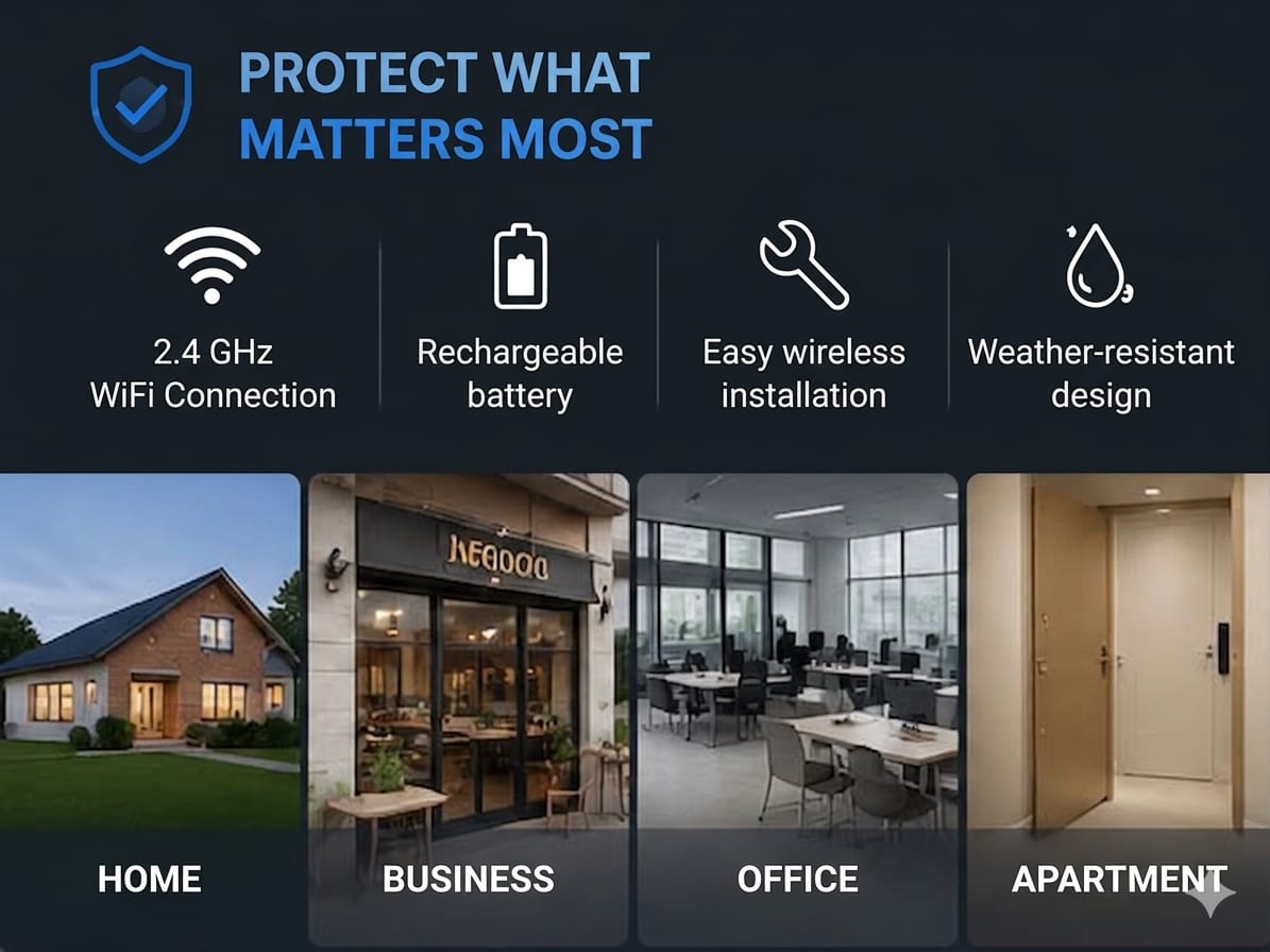 Wireless doorbell with built-in security